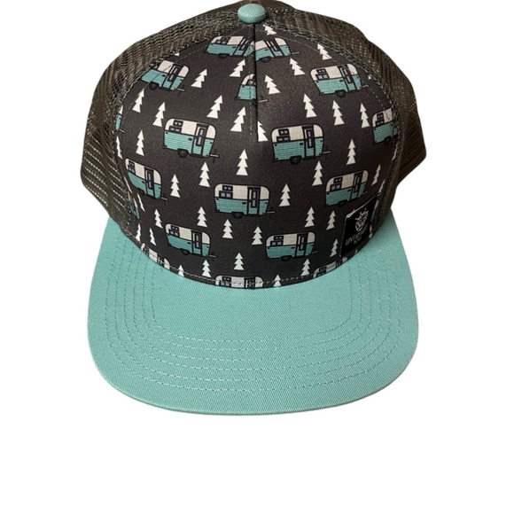 Untamable Tots Other - Adventure Camper Themed Unisex Kids Untamable Tots Gray and Teal SnapBack Hat